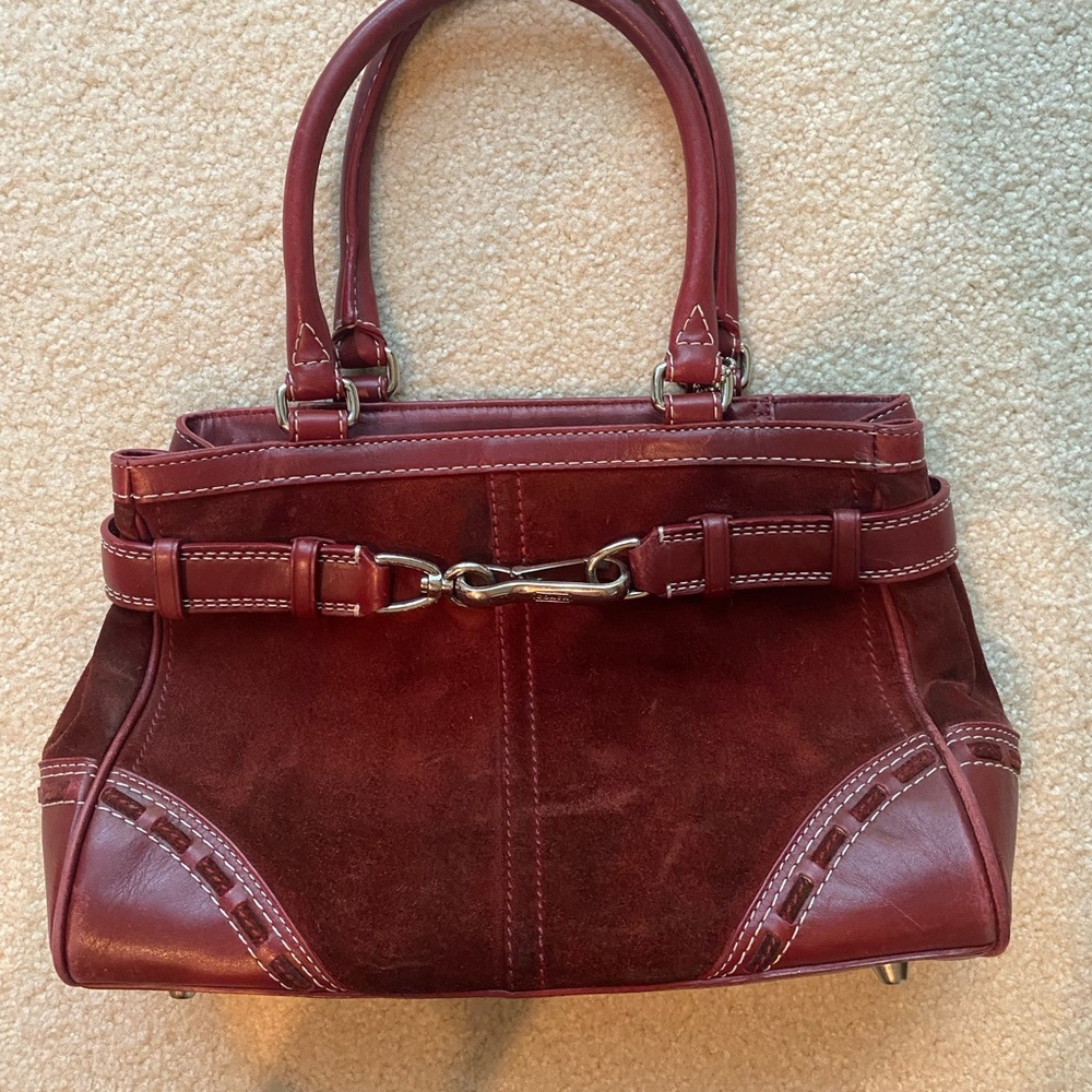 Coach Burgundy Leather Handbag